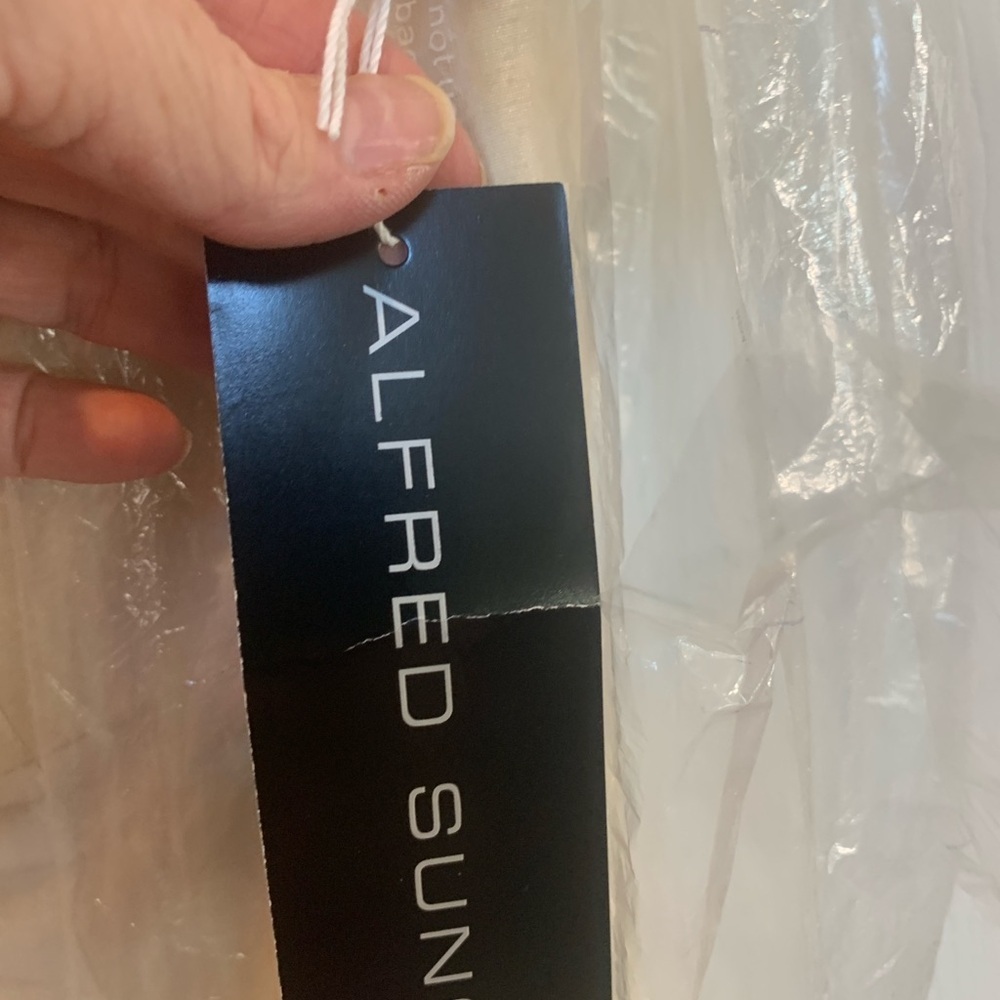 Alfred Sung D734 Bridesmaid Formal Dress Champange Dupioni Bow Open Back Sz 10 - Picture 5 of 7